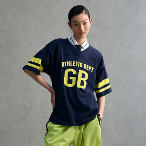 GOOD BAI | Color Block V-Neck Spliced Loose T-Shirt