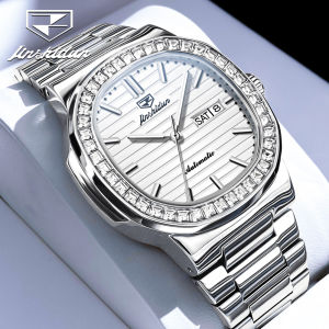 Đồng Hồ Đeo Tay Nam Sang Trọng JSDUN Bằng Thép Không Gỉ Lịch Kép Cơ Tự Động Chống Nước Kim Dạ Quang Và Hiển Thị Ngày Trong Tuần