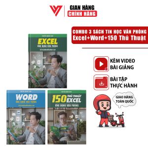 Combo 3 Sách Excel Word 150 Thủ Thuật ĐÀO TẠO TIN HỌC Ứng Dụng Văn Phòng Kèm Theo Khóa Học Online + Tặng 101 Phím Tắt + Bảng Hàm + Nhãn Dán - N1