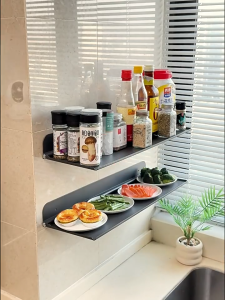 MEIDOO Kitchen Prep & Storage Rack – Drill-Free Wall-Mounted Foldable Food Prep Rack