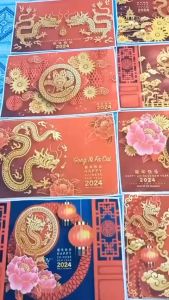 Thảm nỉ họa tiết 3D cao cấp 60x40cm thảm ngày Tết sắc đỏ mẫu mới 2024