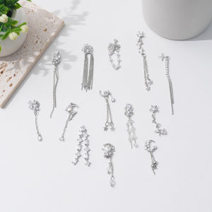 1Pc Long Tassel Nail Art Decor - Sparkling Zircon Copper Metal Charms for Statement Manicures