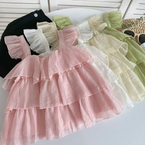 Dễ Thương Thanh Lịch Nữ Ngắn Cộc Tay Không Tay Áo Mùa Hè 2023 Vuông Màu Nguyên Chất Cổ Áo Gạc Viền Áo Hai Dây Sling Quần Áo Bảo Hộ Lao Động Pha Trộn Họa Tiết Bện