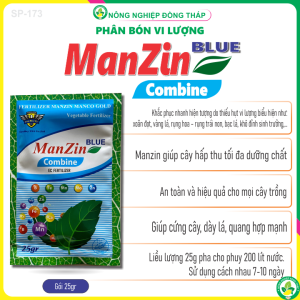 [COMBO 4 GÓI] Phân Bón Vi Lượng ManZin Combine BLUE Giúp cứng cây dày lá quang hợp mạnh (gói 25gr)