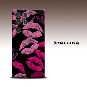 Pink Lips For Samsung Galaxy S26 S25 S24 A56 A36 Dual Layer Luxury Fashion Full Lens Protective Case