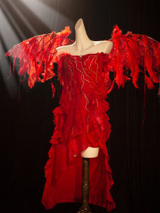 Váy Dài Màu Đỏ Thủ Công Không Đều Không Hoàn Hảo Cảm Giác Tan Vỡ Phong Cách Hậu Tận Thế Váy Dài Cổ Chữ V Váy Dự Tiệc Mùa Hè