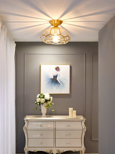 American Style Full Copper Balcony Ceiling Light Entrance Hallway Corridor Modern Simple Home Use Coat Closet Lighting Fixtures