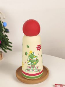 Adorable Christmas Stainless Steel Water Bottle Large Capacity Portable Insulated Cup for Students And Office Workers