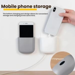 Wall-mounted Face Mobile Phone Remote Control Storage Box Without Trace Wall Paste Bedside Living Room Kitchen Sundries Shelf