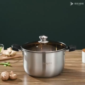 หม้อสแตนฝาแก้ว  มีด้ามหูจับ หม้อสแตนเลส หม้อสแตนเลสแบบหนา มีหูจับกันความร้อน