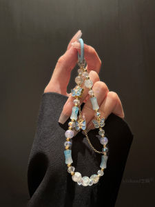 Beautiful Art Butterfly Loulan XINGX Pendant Satchel Chain Applicable Mobile Phone Lanyard Bracelet Portable Mobile Phone Charm Wristband Elegant Womens Key Case Package Pendant Bracelet Beads Pendant 2024 New Arrival