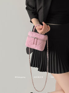 Double R Velvet Leather Cute Womens Box Handbag Shoulder Crossbody Bag British Style Soft Handle Zinc Alloy Iron Hardware