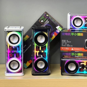 【รุ่นใหม่ พร้อมส่ง】ลำโพงบลูทูธไร้สาย ไฟRGB Wireless Bluetooth Speaker ลำโพงคู่ เสียงดีเบสหนัก รองรับบลูทูธ/AUX/USB/TF/วิทยุ FM เชื่อมต่อพร้อมกันTWS