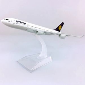 1/400 Scale Alloy Aircraft 340 Lufthansa Airlines 16cm Plane A340 Model Toys Decoration Children Gift for Collection