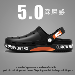 Summer Mens Large Size Anti-Slip Wear-Resistant Soft Bottom Headed Clog Shoes Thick Bottom Beach Mens Slippers Indoor Outdoor