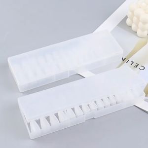100pcs Cetakan kuku Nail Art fake nails Tips Bahan Akrilik dengan Cetakan Bentuk Klip Transparan Natural