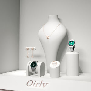 Oirlv เครื่องประดับชุดแหวนต่างหูสร้อยข้อมือสร้อยคอนาฬิกายืนแสดงออแกไนเซอร์จัดเก็บเครื่องประดับออแกไนเซอร์จัดเก็บเครื่องประดับยืน TT057