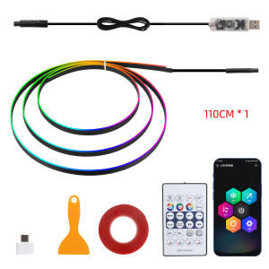 KEVANLY | 110/140cm Car Ambient Lights Universal LED Symphony RGB Atmosphere Lamp USB APP Remote for Tesla Model 3 Y S X Acrylic Backlight