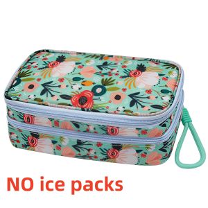 Insulin Cooler Bag with Ice Packs Travel Medicine Organizer for Diabetes Double Layer Storage Case