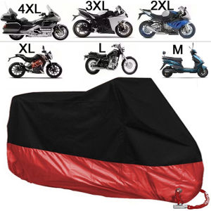 190T Wear Resistant Red Motorcycle Cover All Weather Waterproof Dustproof UV Protective Outdoor Indoor Motorbike Scooter Cover