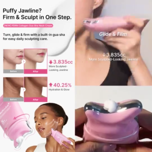 medicube PDRN Collagen Gua Sha Neck Cream 90g | Built-In Gua Sha Massager 5% Volufiline PDRN 12 Peptides Jawline & Décolleté Firming