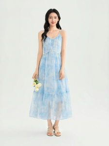 SANFU | Fashion Elegant Summer V-Neck Waist-Cinched Dress