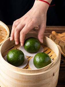 Bamboo Steamer Liners Argy Wormwood Green Dedicated Disposable Paper Cups Non-Stick round Oil Separation Paper For Home Food Grade Steamed Stuffed Bun Packing Paper