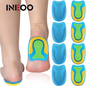 INEOO ที่ใส่รองเท้าถ้วยเจลส้นเท้าซิลิโคน1คู่สำหรับ Plantar Fasciitis กระดูกเดือยเจ็บปวดส้นเท้ากระดูกและ Achilles ปวดท้อง
