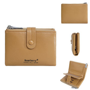 Baellerry Womens Large Capacity Fashion Wallet Multi-function Multi-card Slot Short Coin Purse with Zipper