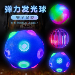 Glowing Disco Flashing Elastic Ball Toy for Dogs And Children Golden Retriever Corgi Border Collie Shiba Inu Universal Pet Toy