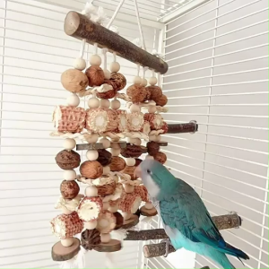 🇸🇬 Large Natural Wood Parrot Toy Bird Block for Tearing and Chewing