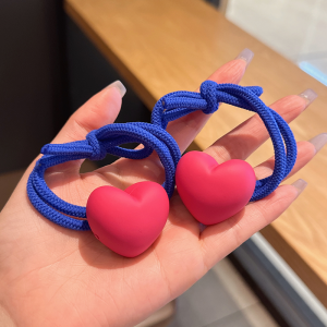 ยางรัดผมรูปหัวใจสีลูกกวาดสำหรับเด็กผู้หญิง ยางรัดผมรูปหางม้าสุดน่ารัก ยางรัดผมสไตล์เกาหลีสำหรับเด็กผู้หญิง