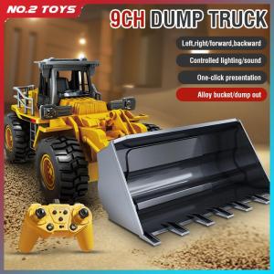 2.4G Alloy Remote Control Dump Truck Excavator Bulldozer Engineering Vehicle 9 Channels RC Trucks Model Childrens Toy Kids Gift
