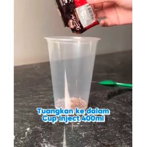 Gelas Cup PP Injection Tebal 12 14 16 24 Oz & Tutup Sambung - Harga 1 Pack isi 25 Pcs