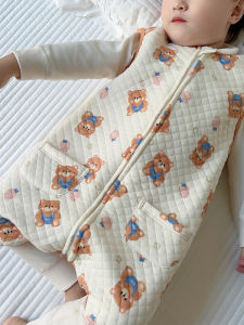 Pure Cotton Childrens Sleep Bag Spring Autumn Baby Vest Jumpsuit Infant Anti-Kick Blanket Boy Girl Belly Protection Pyjamas