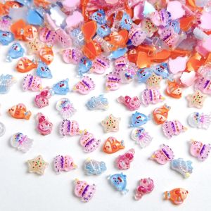 50 Món Trang Trí Móng Tay Nhựa Hình Sứa Sao Biển Mặt Cười Bạch Tuộc Động Vật Biển Acrylic Đính Đá Cho Trang Trí Móng Tay Tự Làm