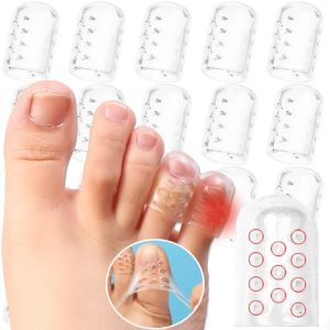 5/10/20pcs đàn hồi Silicone ngón chân mũ phụ nữ người đàn ông Gel ngón chân nhỏ ống bảo vệ chống ma sát thoáng khí chăm sóc bàn chân ngón tay bao gồm
