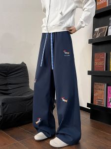 HetingHOME | Hetinghome Loose Straight Leg Casual Pants For Men Autumn Trendy Brand Couple Loose Fit American Style Long Trousers