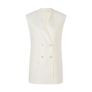 Cooling Ramie Sleeveless Outerwear No Collar Large Size