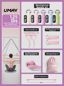 UMAY | Fitness Resistance Band - Pulling Rope Home Gym Equipment Womens Shoulder Opening Back Exercise Stretching Device