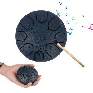 4 Inch 8 Notes Steel Tongue Drum Rain Drum Percussion Musical Instrument Gift for Family And Friends