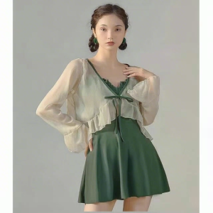 Sun-protective clothing + two-piece dress womens advanced beauty one-piece swimsuit