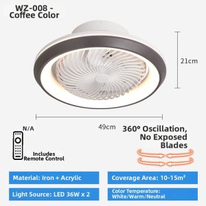 MLZH | Oscillating Ceiling Mounted Fan Light