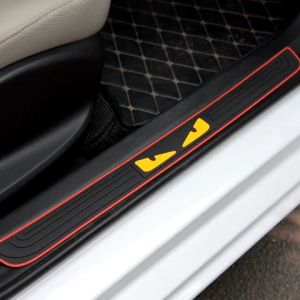 แถบป้องกันธรณีประตูรถโตโยต้าฮอนด้า 4 ชิ้น ป้องกันขอบรถ ป้องกันรอยขีดข่วนและการกระแทก วัสดุยางพีวีซี กาว 3M