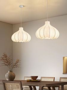 Dining Room Chandelier Mid-Ancient Silk Style Artificial Silk Fabric Lamps Retro Creative Designer B & B Tea Room Small Droplight