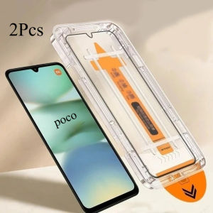 2Pcs For POCO C75 C85 4G C71 Tempered Glass Dust Free 9H Protective Full Cover Glue Screen Protector POCO C75 C85 C71
