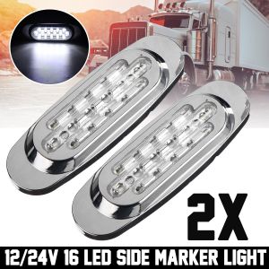 2X 16LED 12-24V LED Side Marker Light Position Side Lights Universal For Truck Trailer-Amber / White / Red / Blue / Green