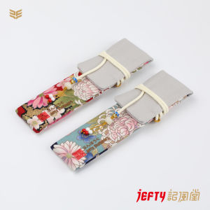 Handmade Japanese Style Gold Age Single Pen Case Velvet Interior Elegant Japanese Wind Pen Protective Cover Cotton Material