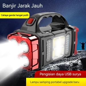 COD Senter Surya Super Terang Jarak Jauh Emergency USB Recharge Anti Air Punya Bank Daya
