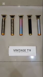T9 Vintage Alat Pangkas Rambut Anak Dewasa Cukur Bulu Hair Clipper Bahan Metal Tajam Baterai Bisa Diganti
